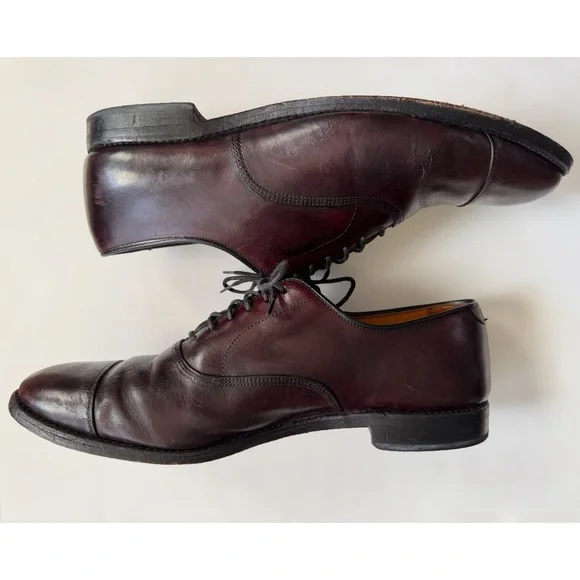 Allen Edmonds Brown Leather Cap Toe Park Avenue Lace Up Dress Shoes 10 READ